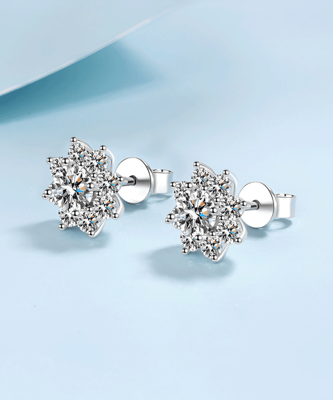 Boucles d'oreilles Moissanite « Flocon »