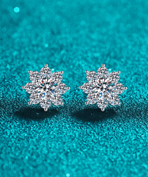 Boucles d'oreilles Moissanite « Flocon »