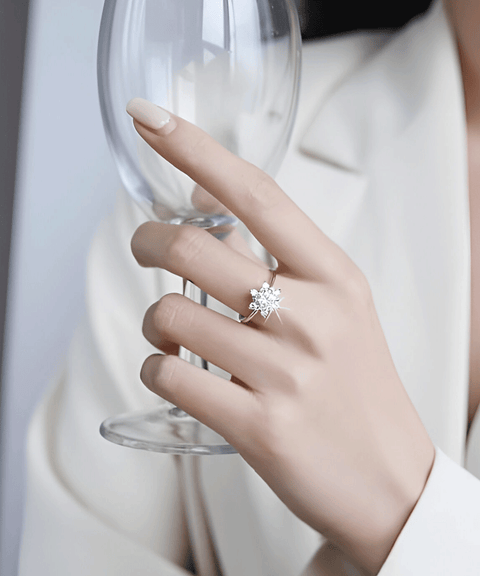 Bague Moissanite « Flocons »