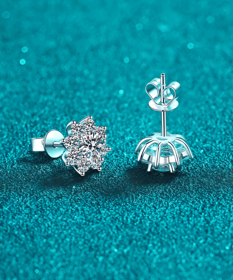 Boucles d'oreilles Moissanite « Flocon »