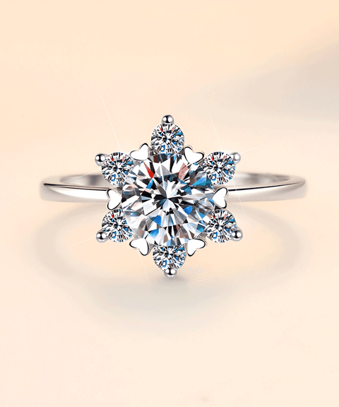 Bague Moissanite « Flocons »