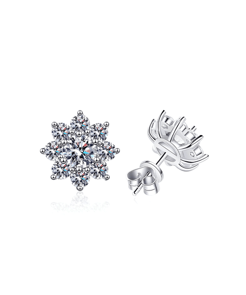 Boucles d'oreilles Moissanite « Flocon »