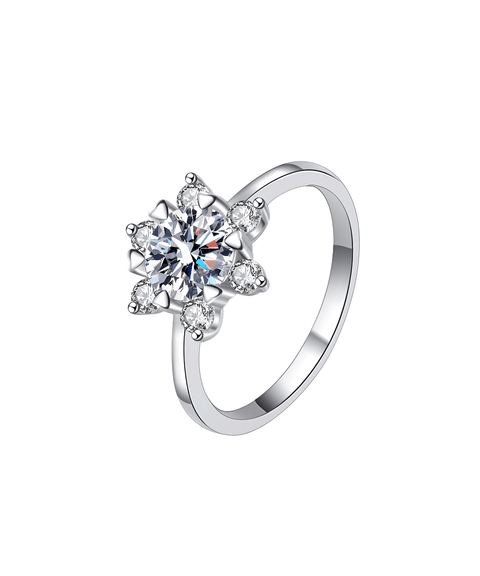 Bague Moissanite « Flocons »