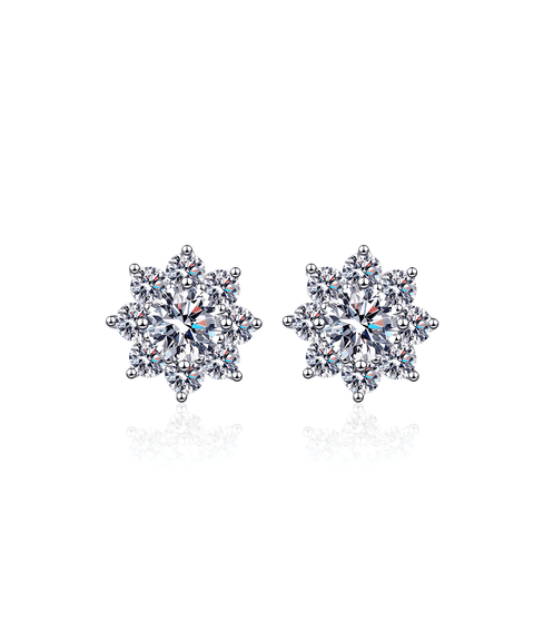 Boucles d'oreilles Moissanite « Flocon »