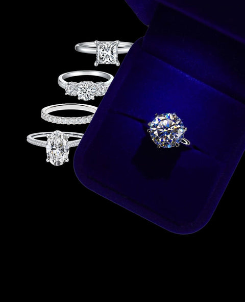 Bagues de fiançailles et bijoux étincelants
