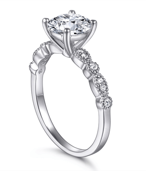 Bague Moissanite « Aqua »