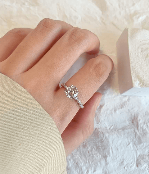 Bague Moissanite « Aqua »