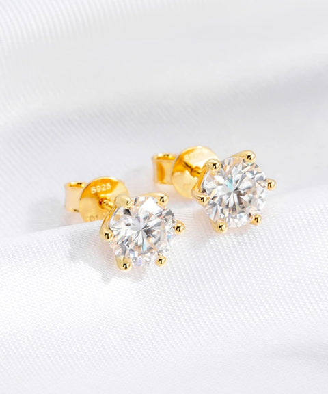 Boucles d'oreilles Moissanite « Louna »  - Or