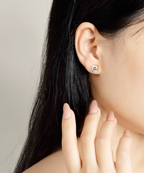 Boucles d'oreilles Moissanite « Louna »  - Or