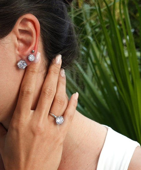 Boucles d'oreilles Moissanite « Amélie »
